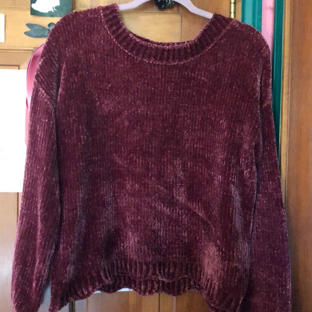 Puff sleeve knit sweater